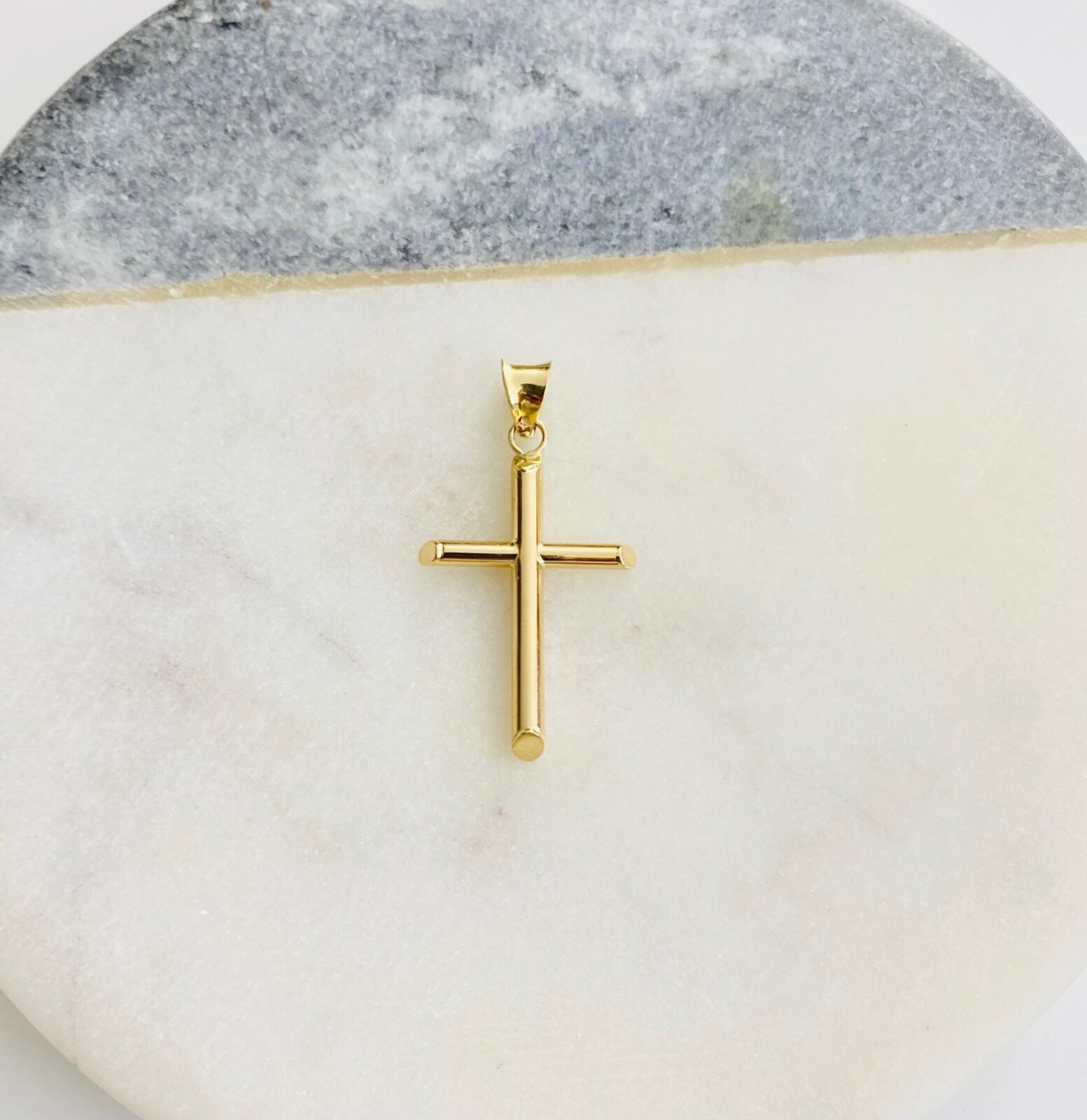14K Real Gold Crucifix, 30mm / 1.18 inches Cross Pendant- 14K Gold Cross – PT881