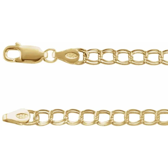 Charm Bracelet 14K Yellow Gold Filled 4.0mm 7″ Inch Curb Chain Bracelet New