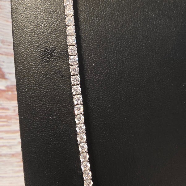 Moissanite tennis chain 24-inch 3mm sterling silver 925 16.52ctw