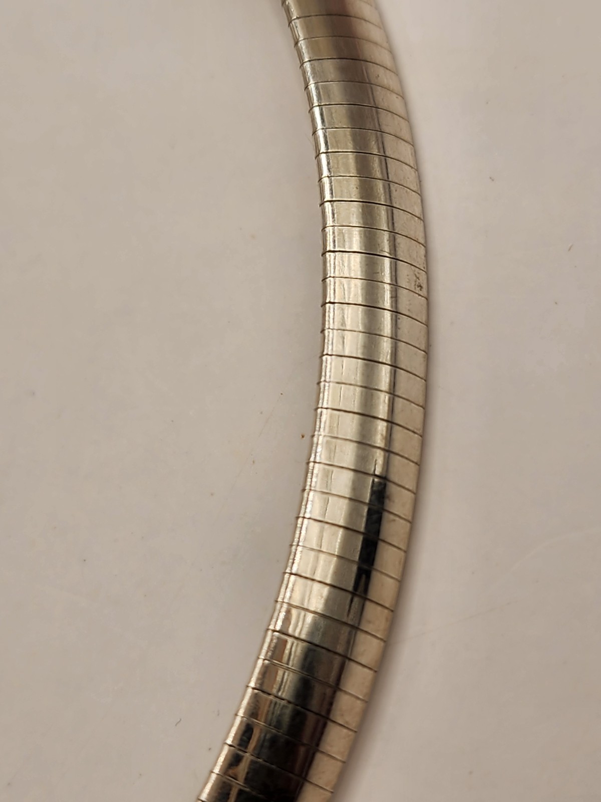 Sterling Silver Omega Necklace 16 Inches, 34 Grams, 8mm