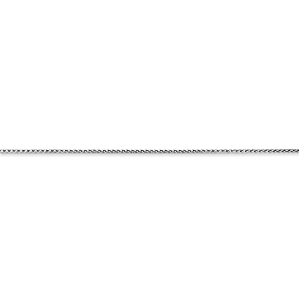Real 14kt White Gold 0.65mm D/C Spiga Pendant Chain; 16 inch