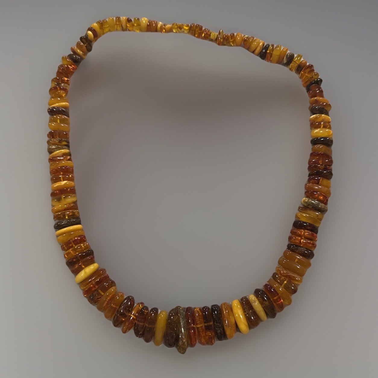 Large Amber Necklace vivid Colors All Amber 30” Long & 110 Grams
