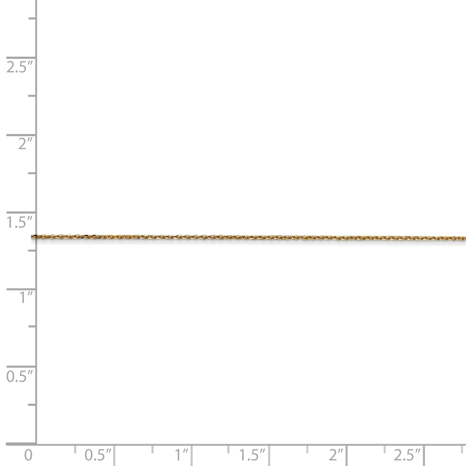 14k Yellow Gold 0.65mm Diamond Cut Solid Cable Chain w/ Lobster Clasp 16″ – 24″