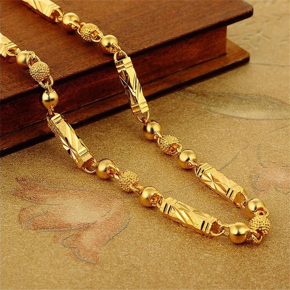 Gold-plated Brass 6mm-8mm Rope Chain Diamond Cut Pendant Necklace 8″- 20″
