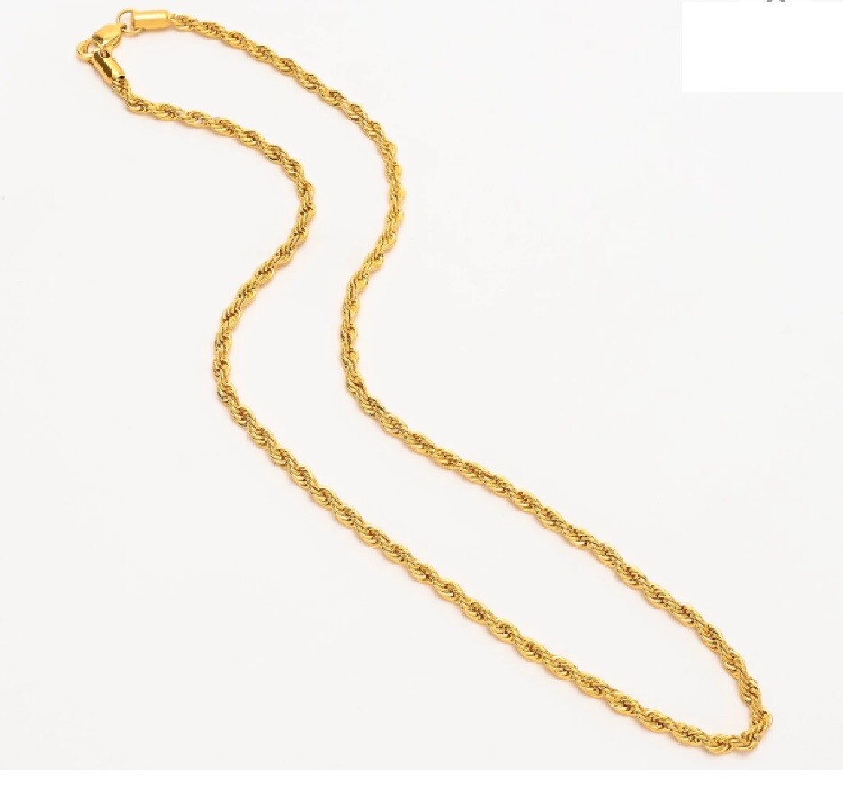 Designer Inspired Genuine 18K Gold Filled Italian Rope Chain Necklace 16″~32inch