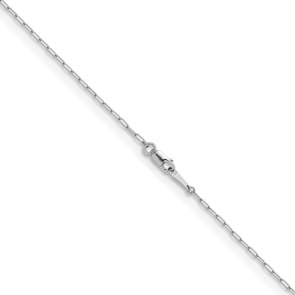 14K Gold Rhodium-plated Polished 1.4mm Solid Flat Oval Link Chain Necklace 24″
