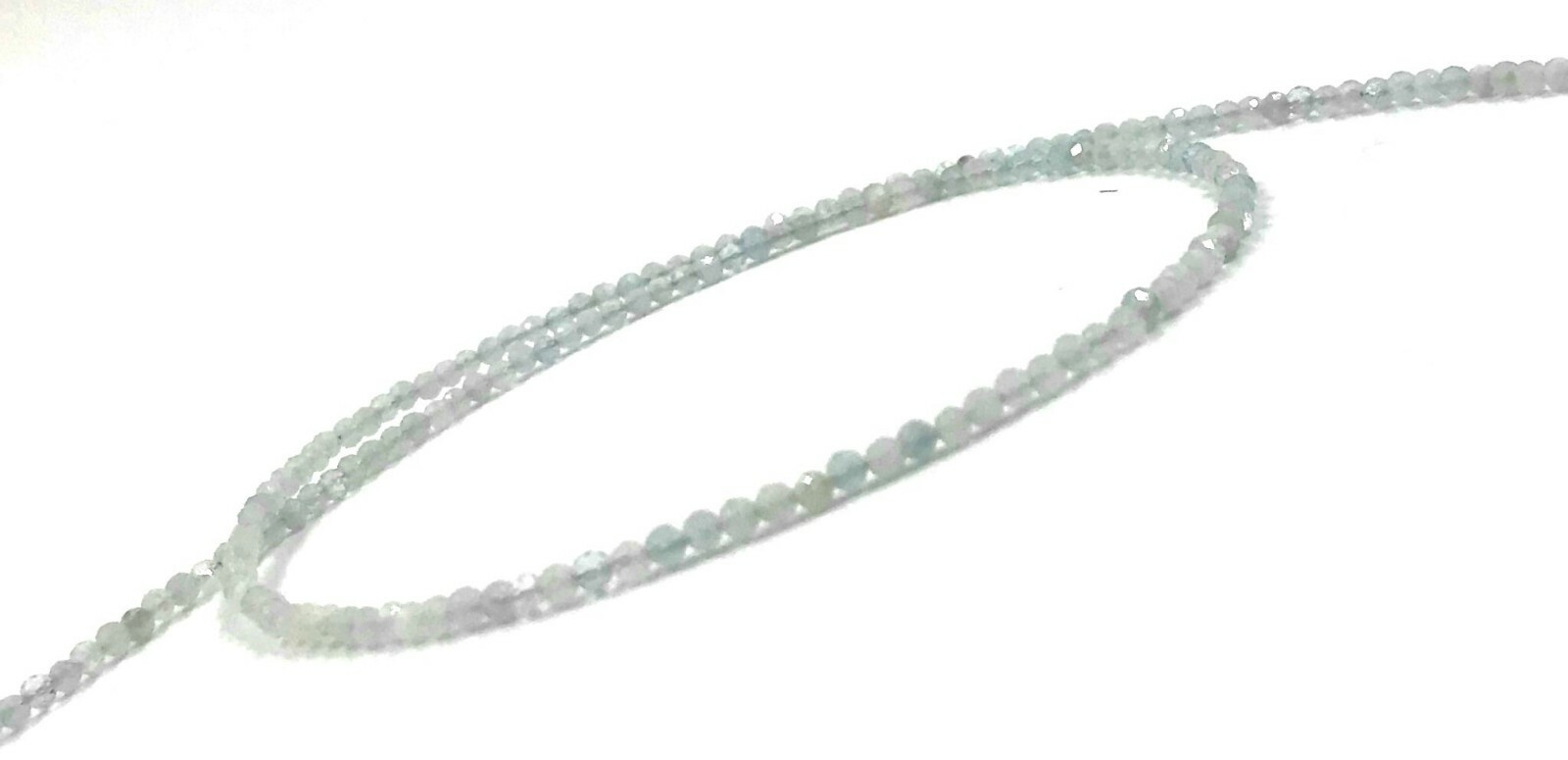 Genuine Aquamarine Beads 925 Silver Necklace Jewelry Women Handmade USA SELLER