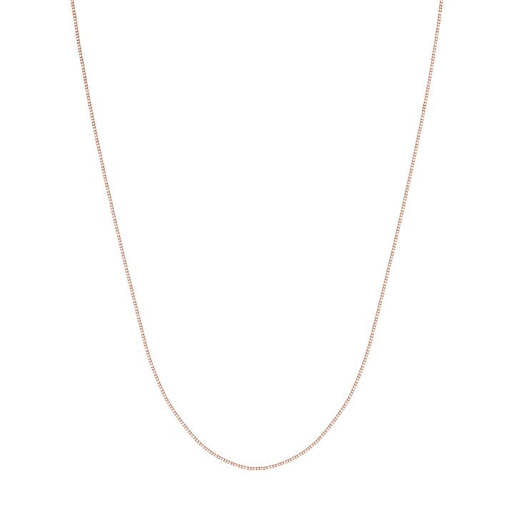Pretty 14 Karat Solid Rose Gold 0.45mm Classic Box Chain Necklace – 18 Inch