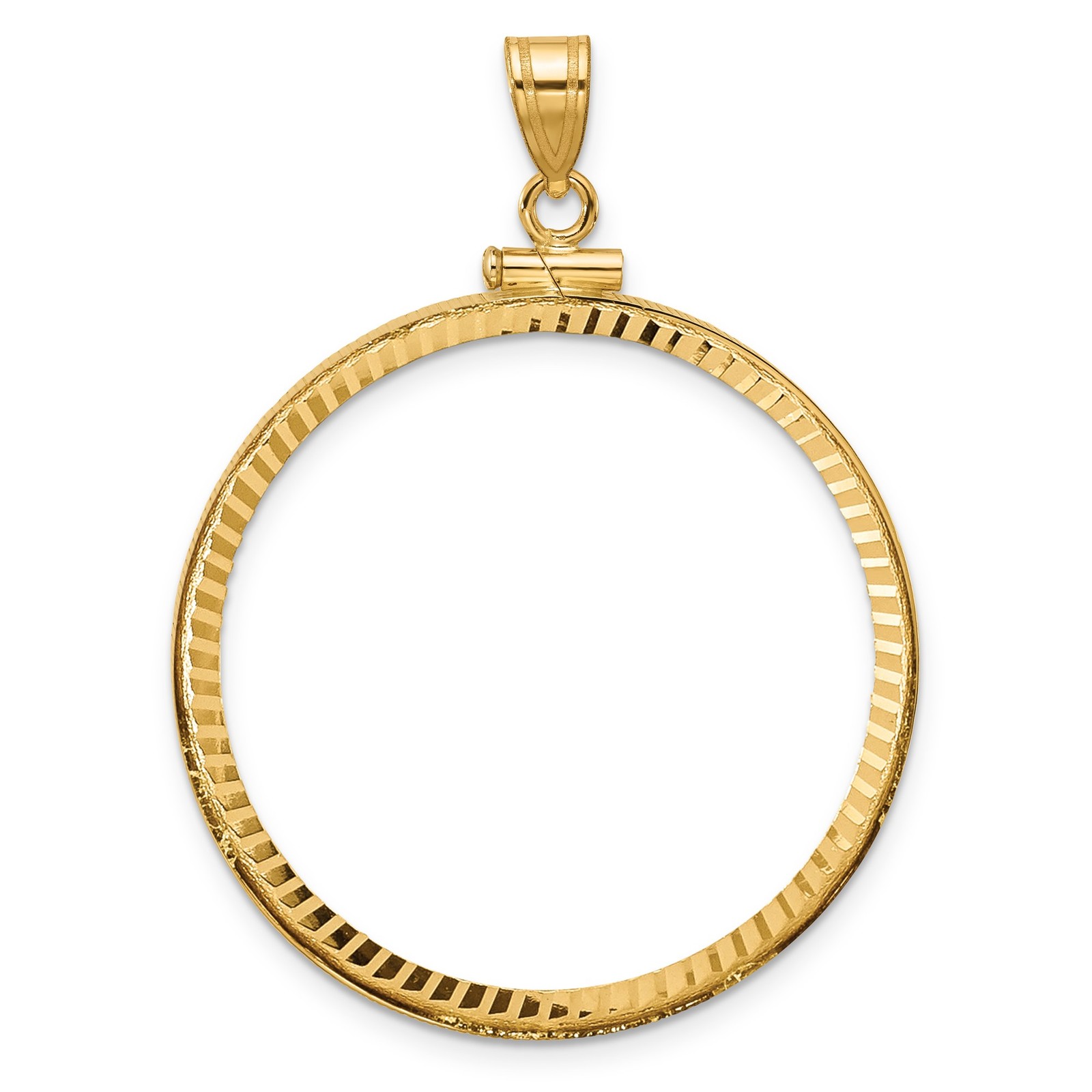 2006-Now $50 1 oz American Buffalo Screw Top D/C Faceted Coin Bezel in 14k Gold