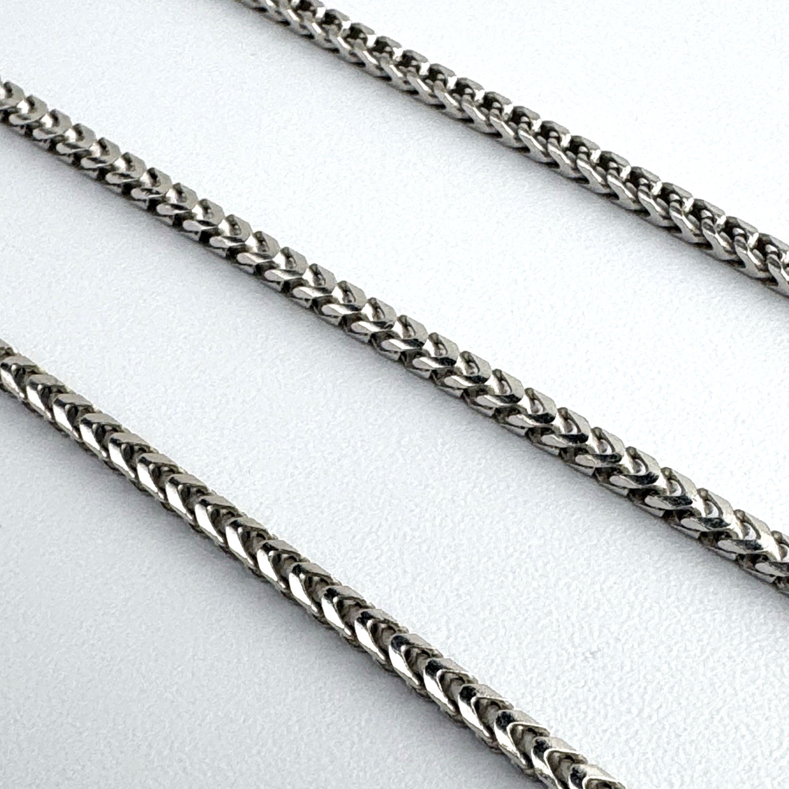 Vintage Italy Sterling Silver 925 Oxidized Spiga Wheat Chain Necklace 21.5″