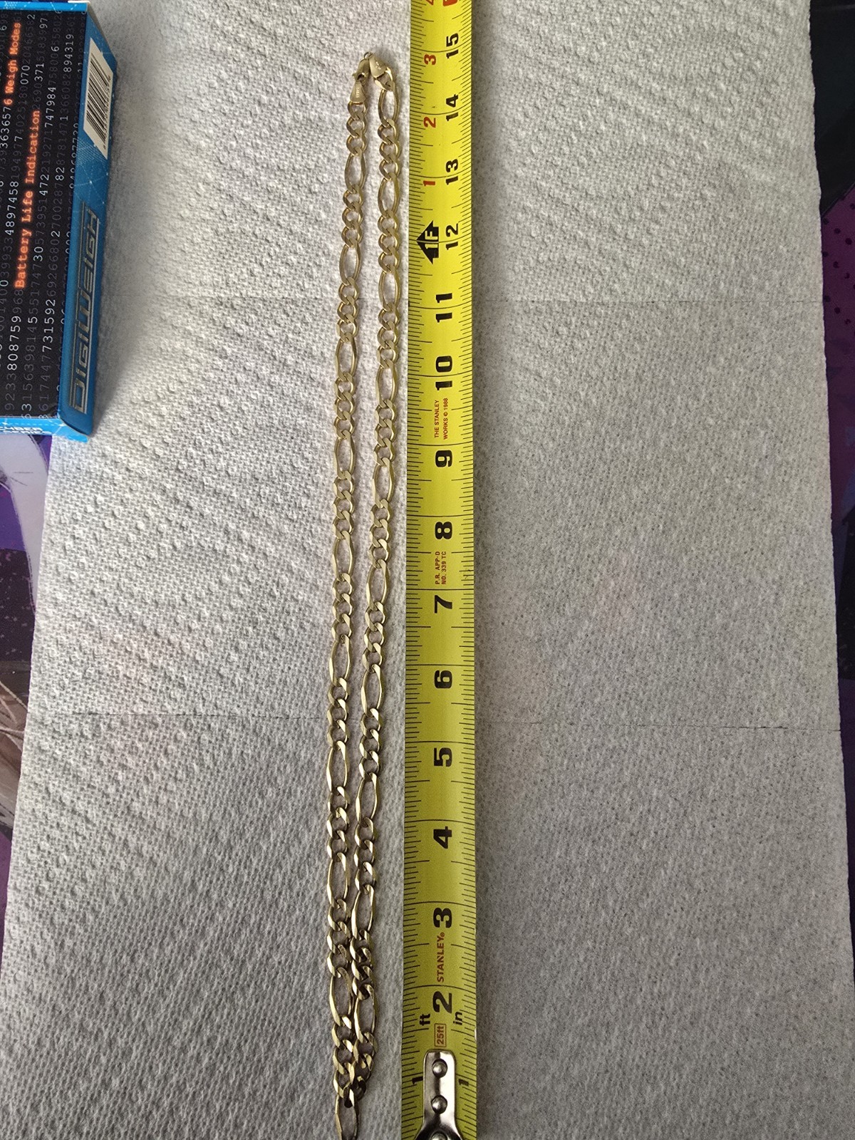 10k Figaro Solid Gold Necklace 46.38 Grams 30 Inches