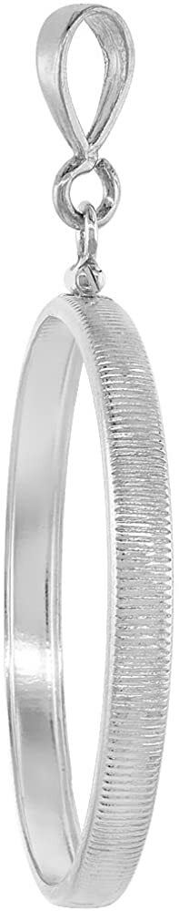 Sterling Silver Silver Eagle Bezel 41 mm Coin Screw Top Edge No Coin Included