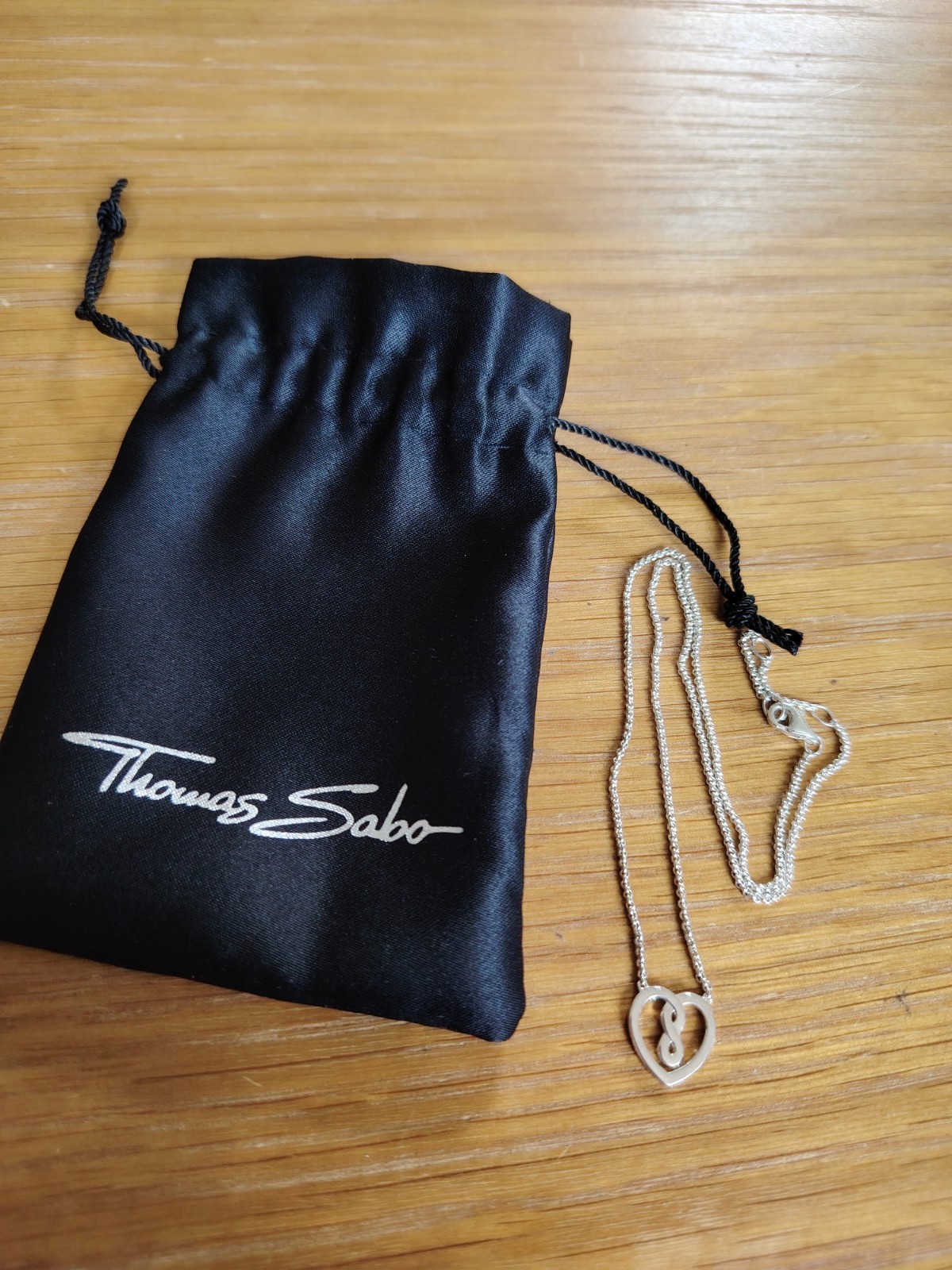Thomas Sabo Sterling Silver 925 Infinity Heart Necklace Length 14 /15/ 16 Inch