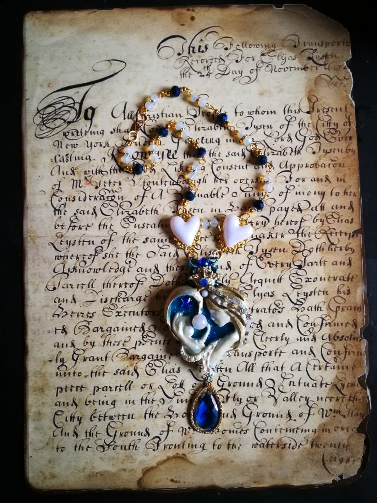 Luxury Fine Jewelry Statement Necklace Pendant Charm Belle Epoque Maternity Bib