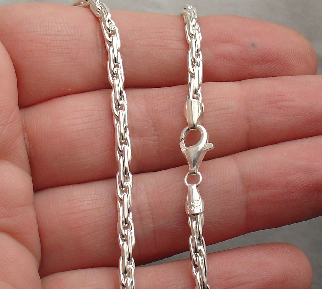 18″ Multi Twisted Oval Link Necklace Chain Real 925 Sterling Silver