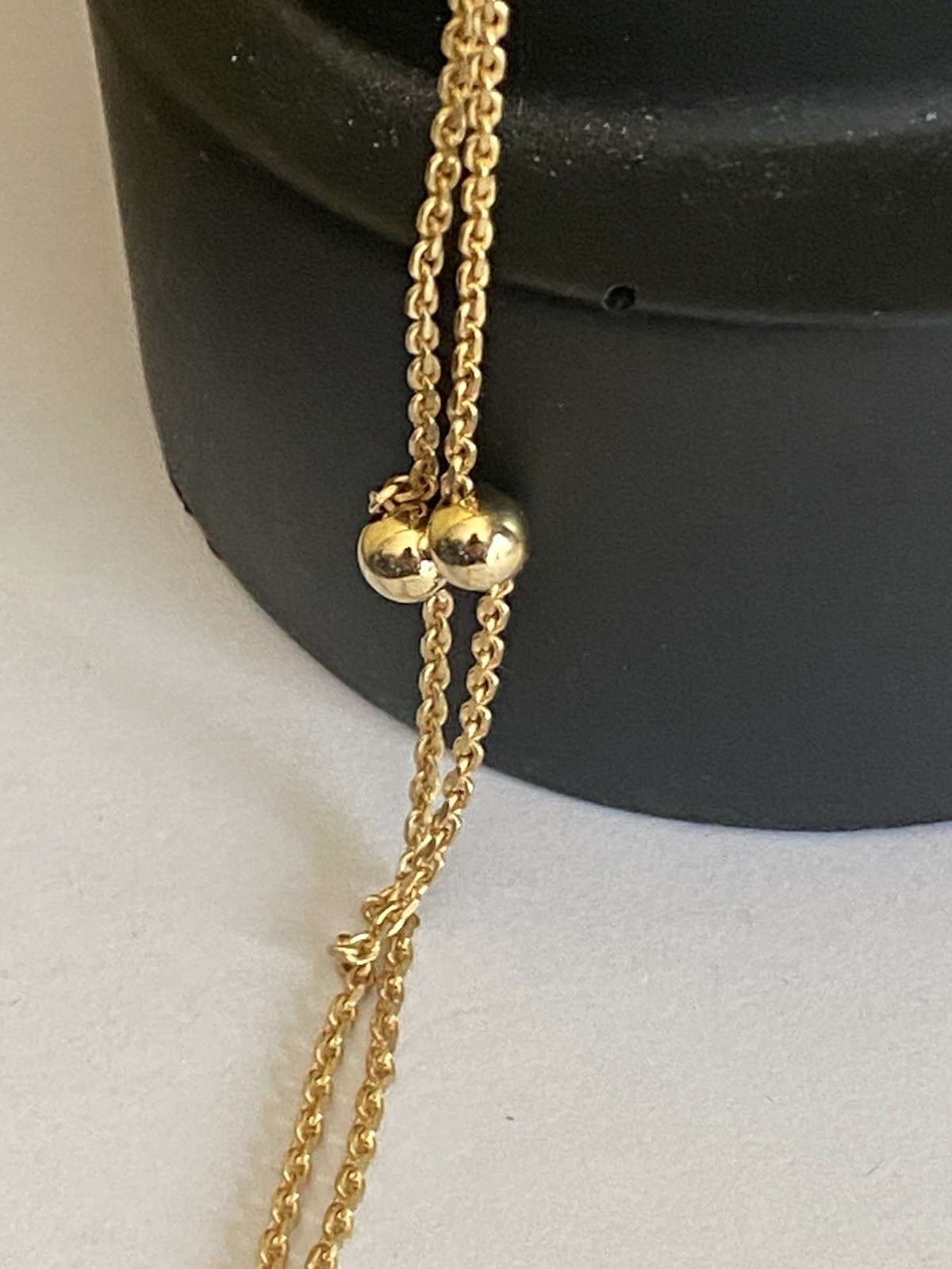 Yellow Gold Gilt Sterling Silver Pull Through Adjust Pendant Necklace-70cm Long