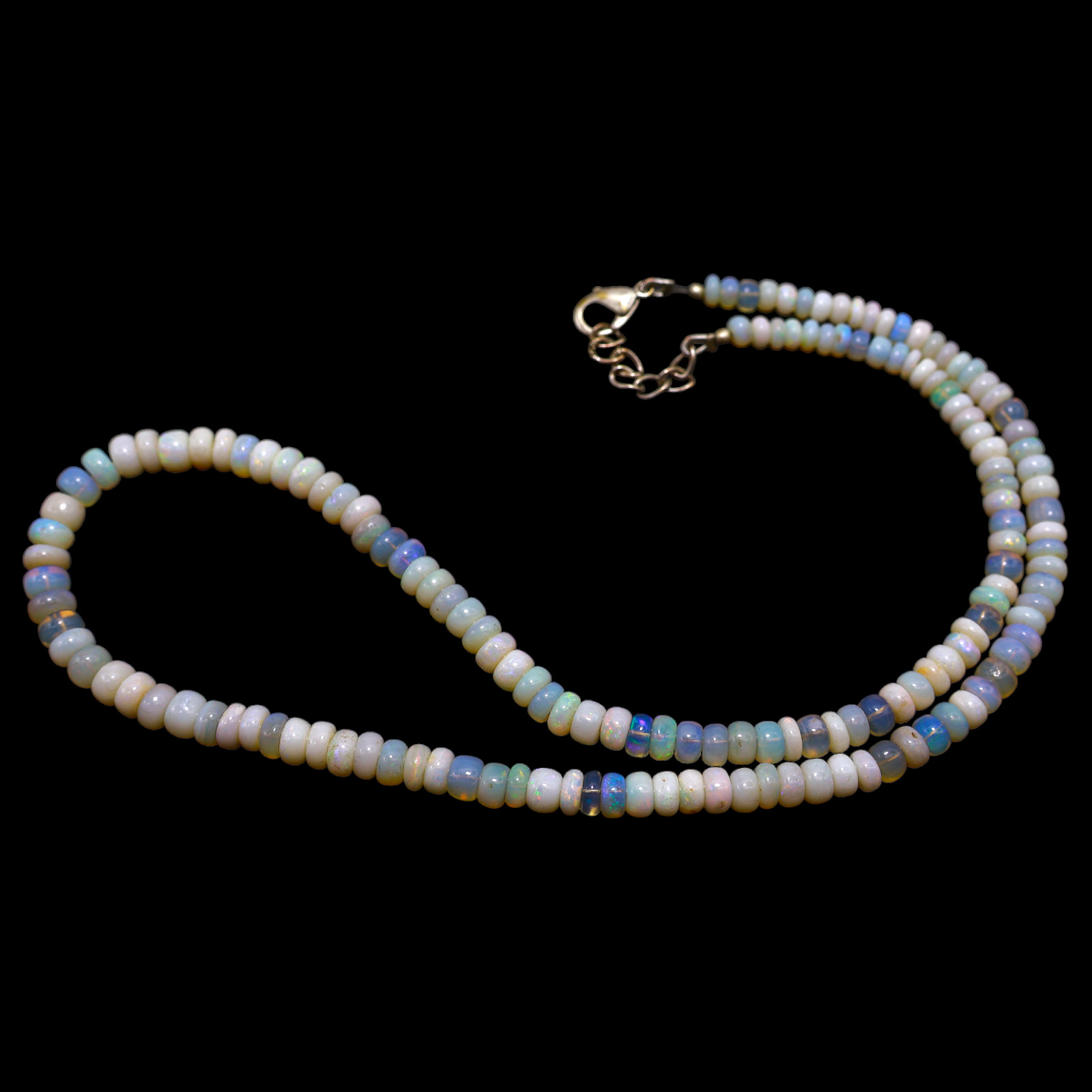 Rondelle Smooth 4X5 MM Fire Opal Beaded Not Applicable Art Deco Necklace Jewelry