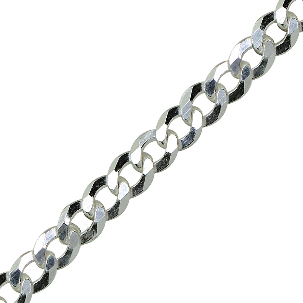 Sterling Silver Italian 5mm Diamond-Cut Cuban Curb Link Chain Necklace 30 Inches