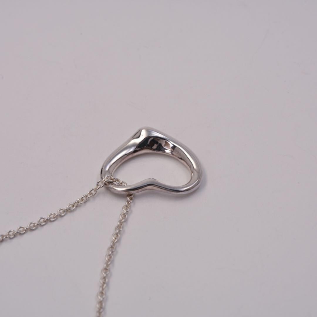 Tiffany & Co. Open Heart Necklace Silver 925 Women Used B Open Heart Design