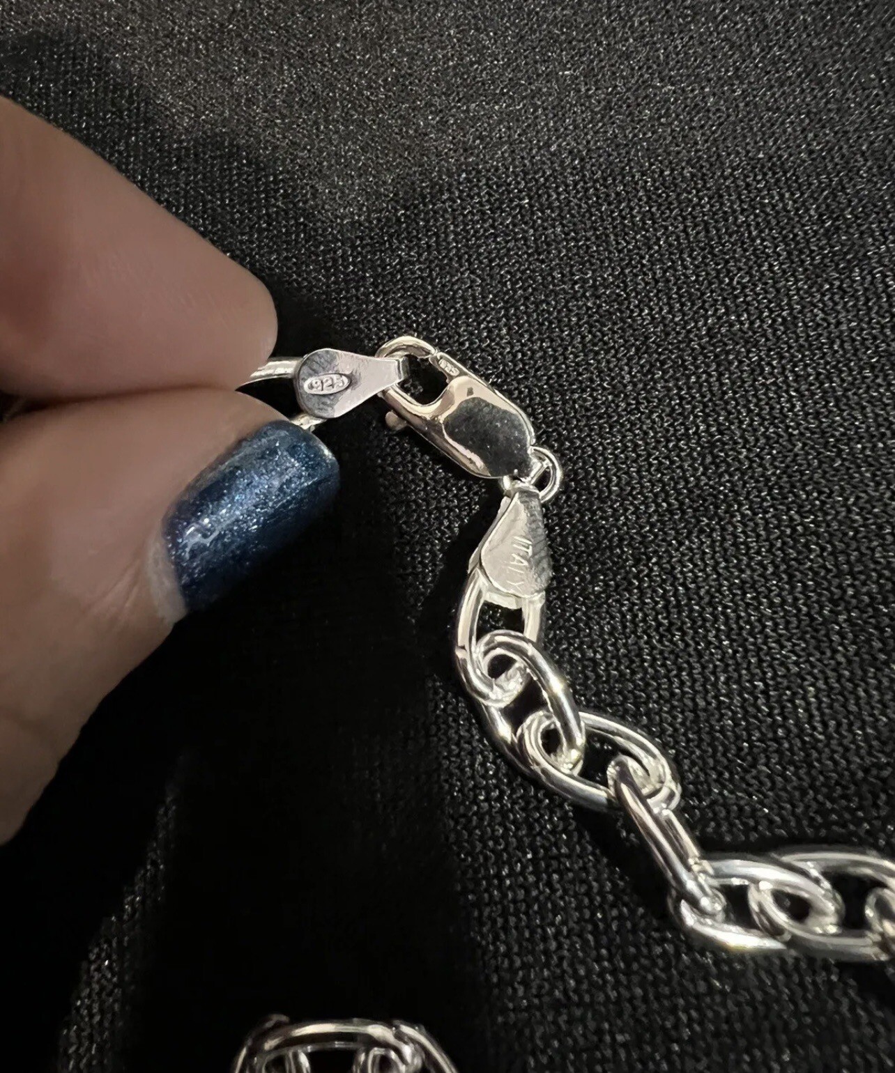 925 Sterling Silver Womens Mens Unique Cable Forzatina Oval Choker Chain 18″