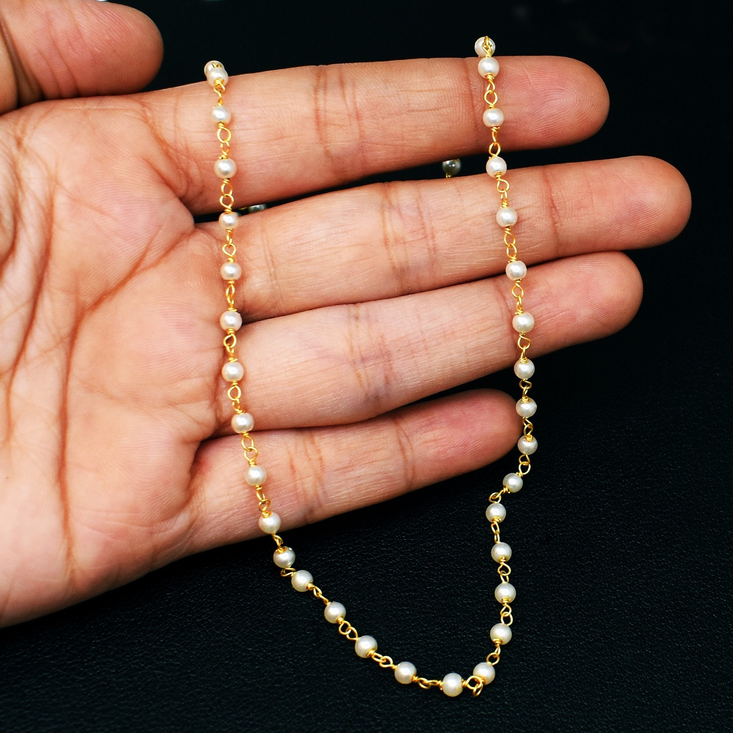 Very Attractive Fresh Water Pearl 5.00 Gms Shinning Beaded Necklace RK 20 AZ8