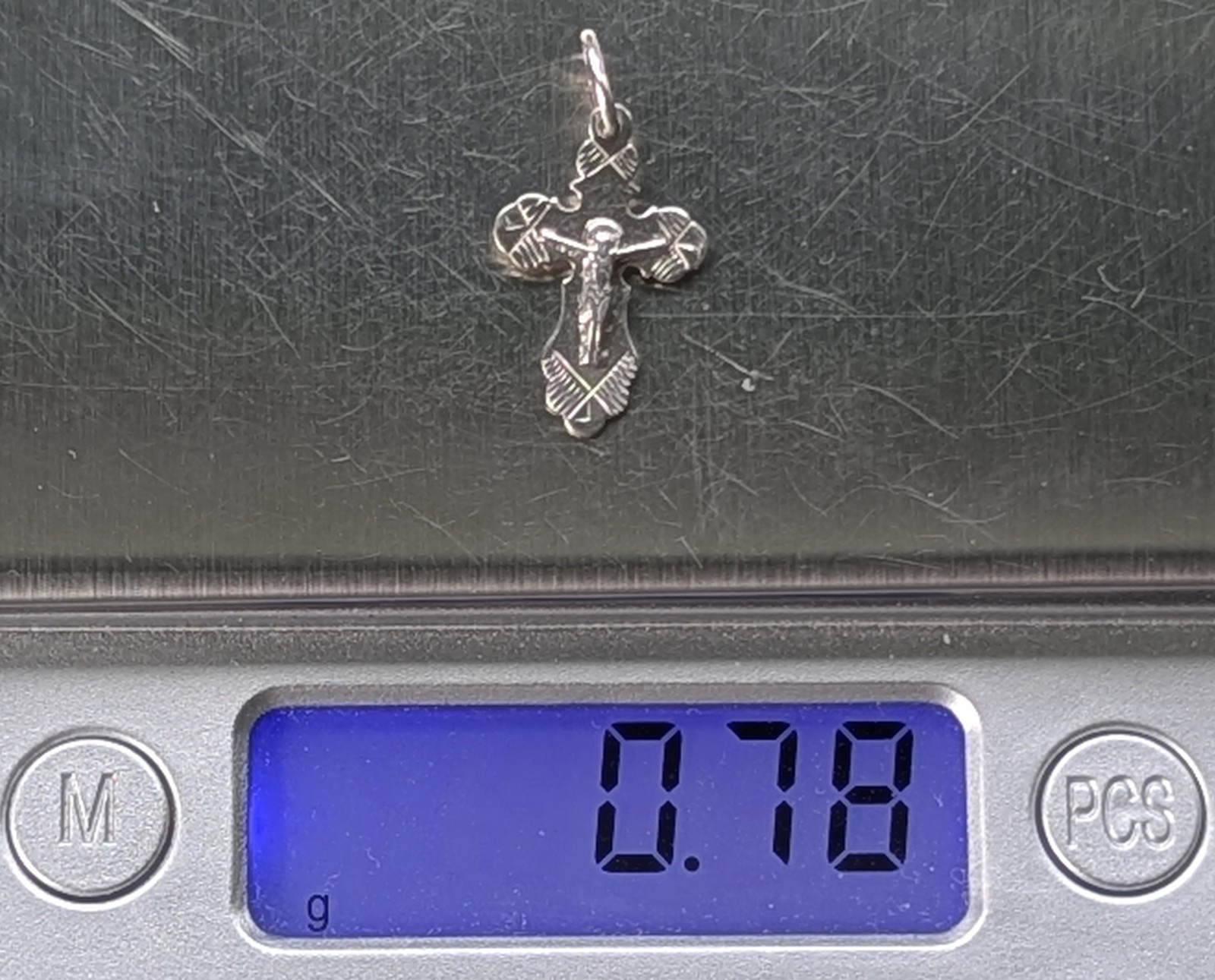 Orthodox Cross 925 silver. Weight 0.78 g. Prayer in Russian. Ukrainian jewelry.