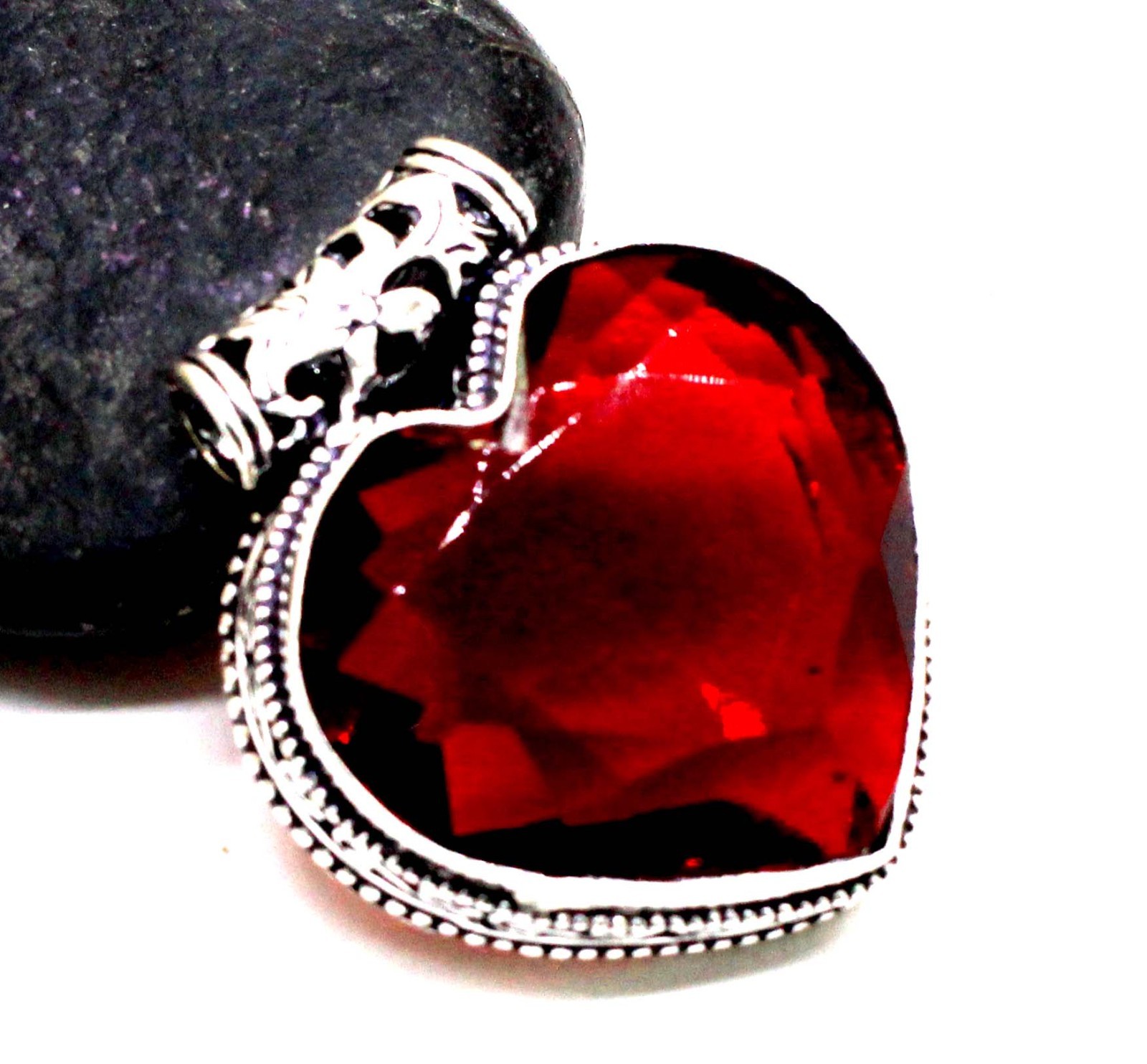 Red Garnet Gemstone Handmade 925 Sterling Silver Jewelry Gift To her Pendant