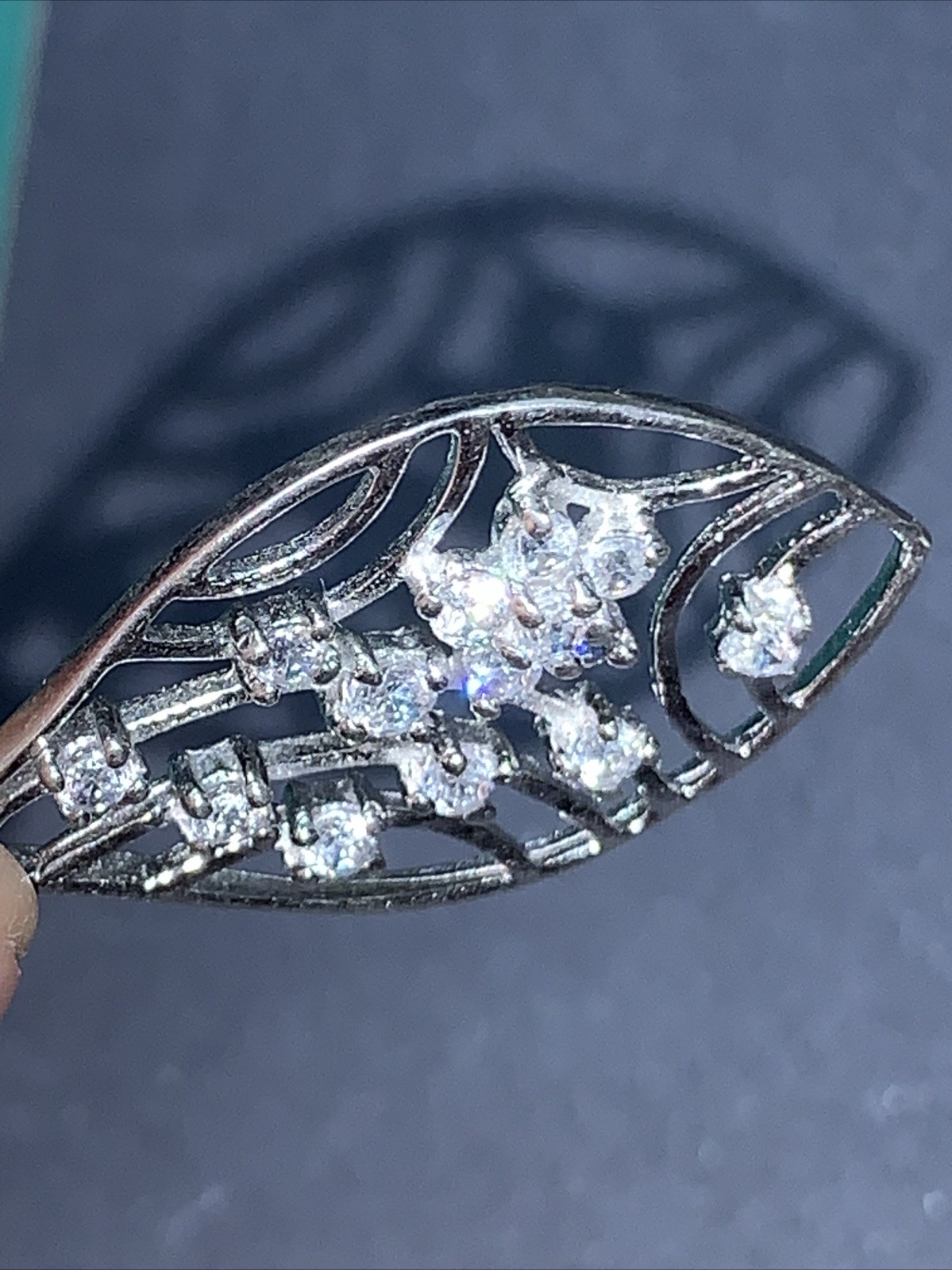 Sterling Silver 925 Necklace Pendant Lot PP44 Leaf Flower Crystals Fashion