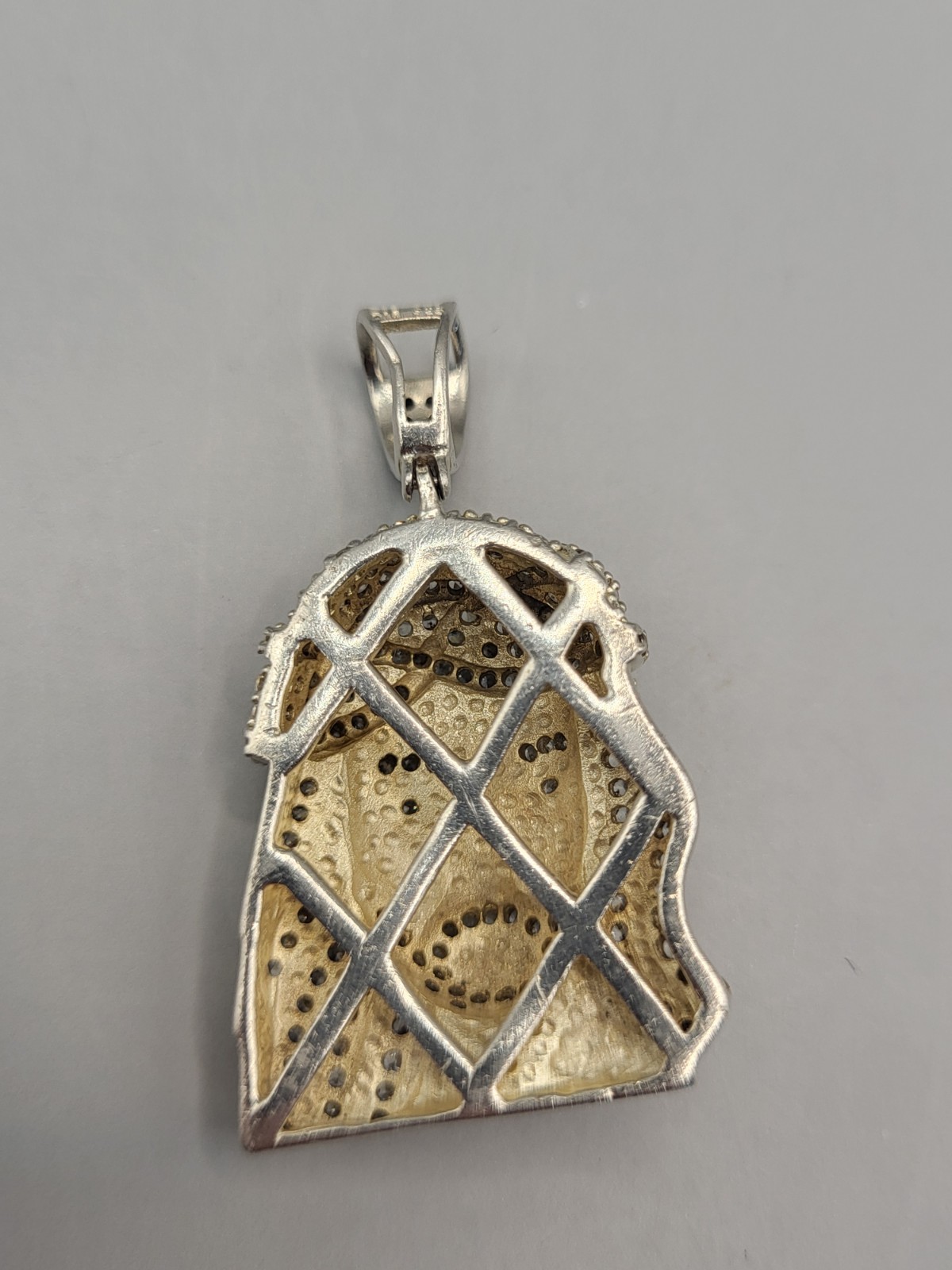Sterling Silver CZ Jesus Head Pendant
