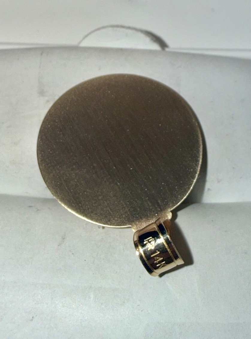 ESTATE Solid 14K Gold Head of Christ Religious Circle Pendant