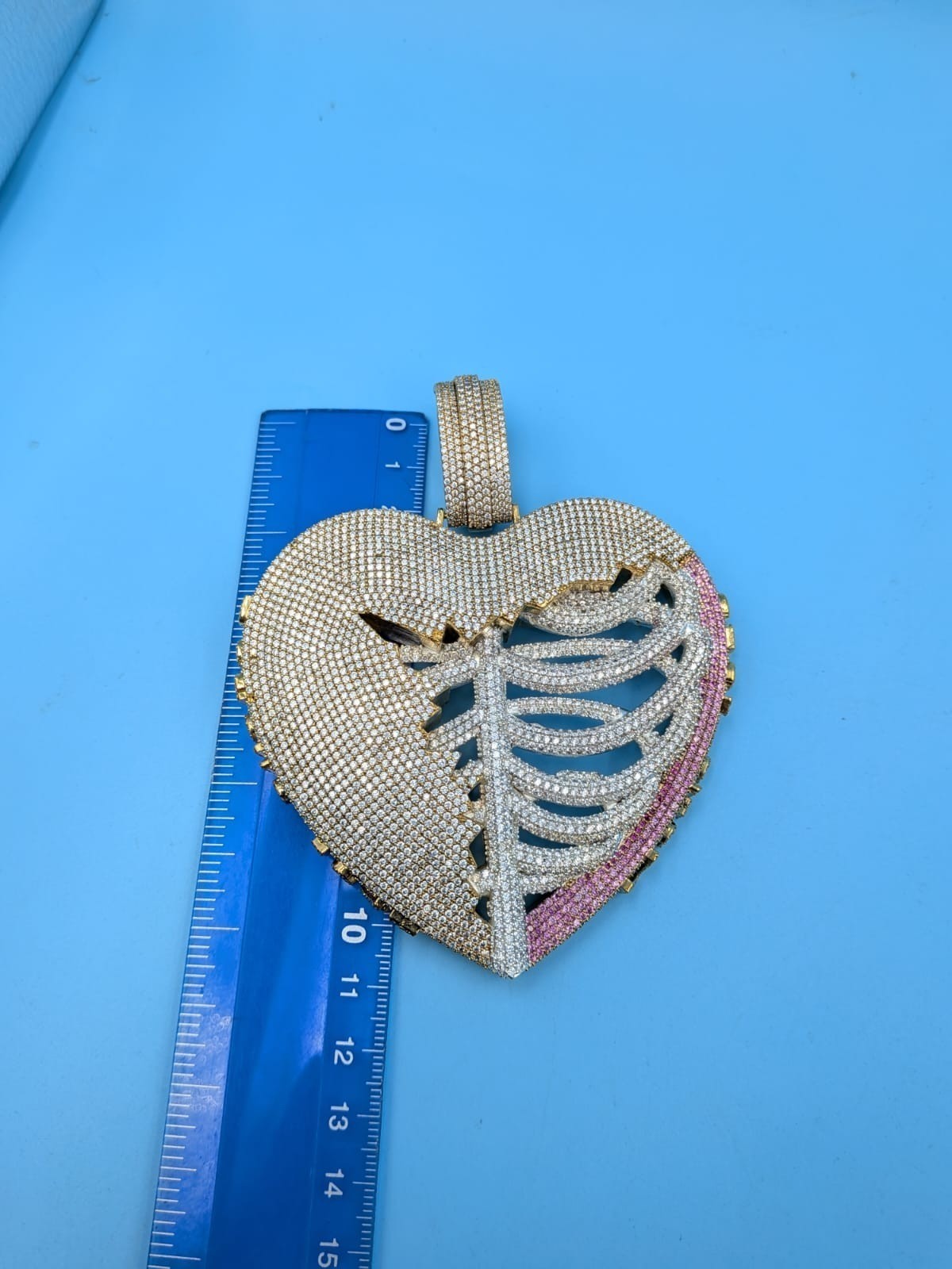 6Ct Round Cut Real Moissanite Custom Letter Heart skeleton Pendant 925 Silver