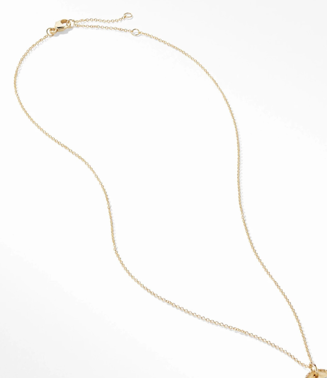 DAVID YURMAN 18K SOLID GOLD LADY LUCK DIAMOND TSAVORITE CHAIN NECKLACE