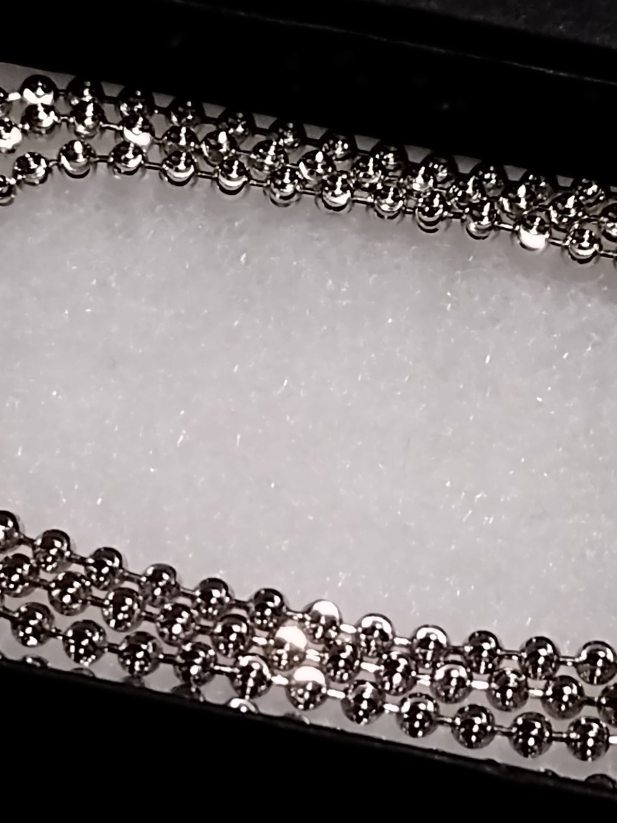 Silver Necklace 22″ 2.5mm Ball Moon Chain Harlem Bling
