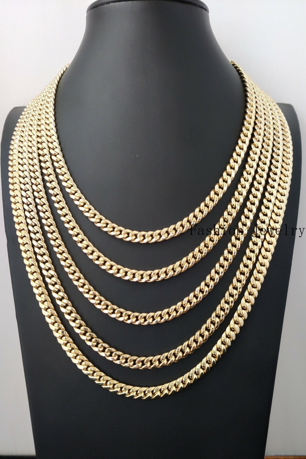 10k Real Gold Miami Cuban Link Chain Necklace and Bracelet 6.7mm Real 10K Yellow