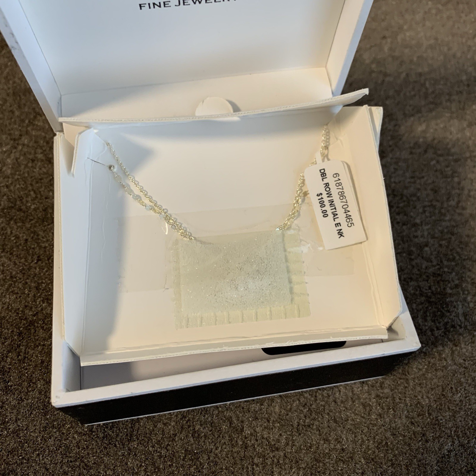 Sterling Silver 16″ Pendant Necklace Double Row “E” Initial Disc Layered