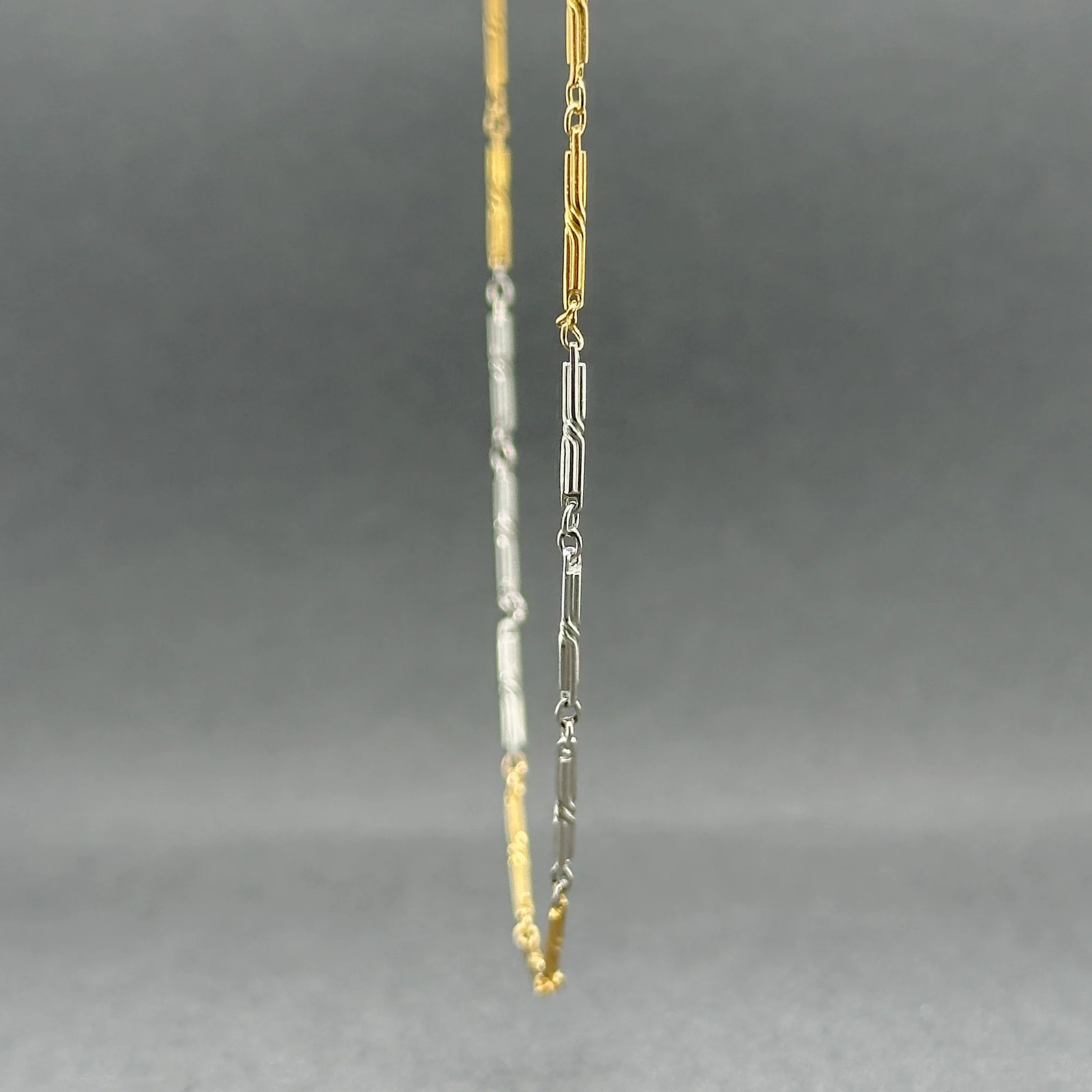 Estate Platinum 18 1.3mm 15″ Bar Link Chain