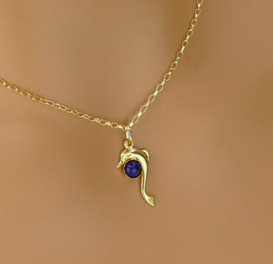 Dolphin Evil Eye,14ct Evil Eye,Gold Pendant,Gift for Childre,Gift for Adults