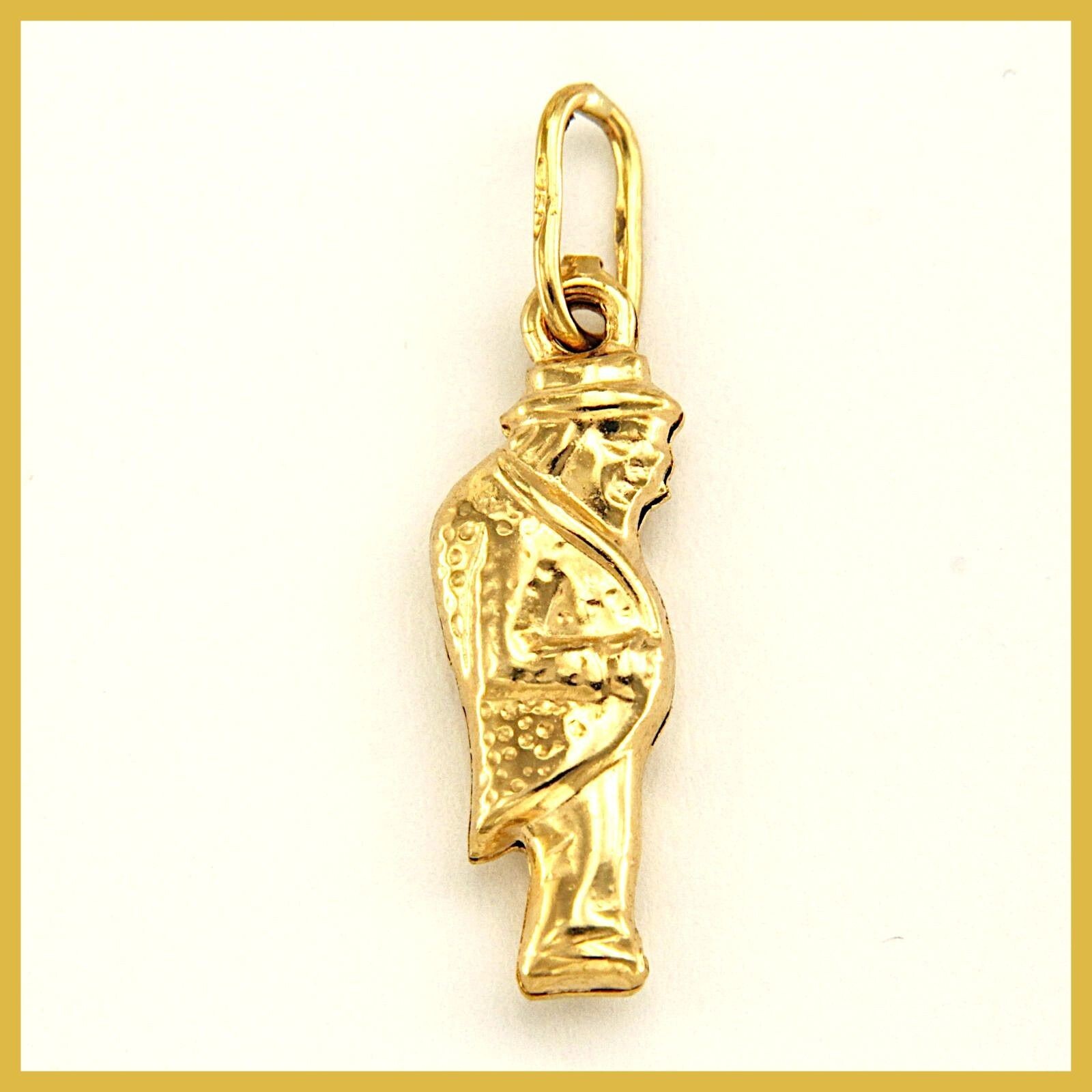 18k 750 Yellow GOLD Gobbo Hunchback Good Luck Lucky Italy Italian Pendant Charm