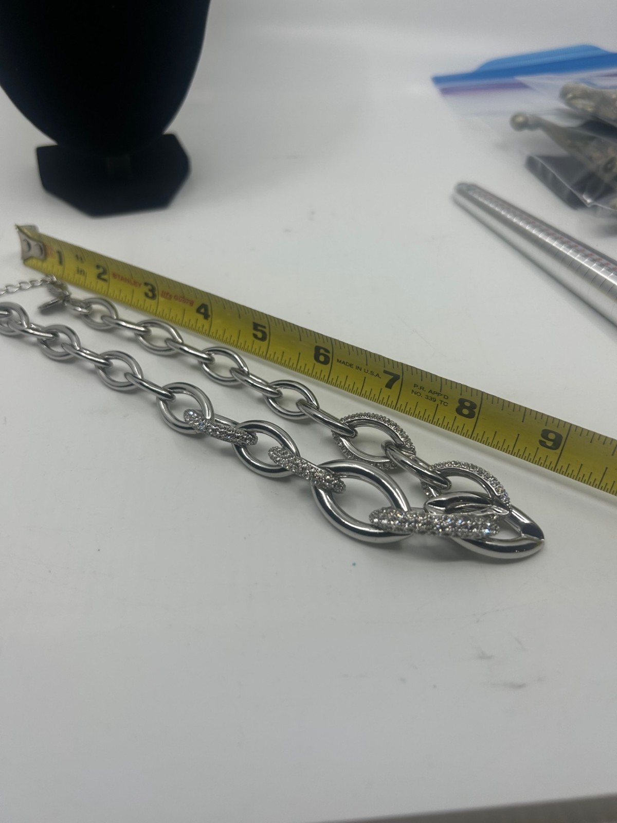 WHBM Bold Diamond Cut & Shiny Multi Oval Link Chain Necklace 925 Sterling Silver