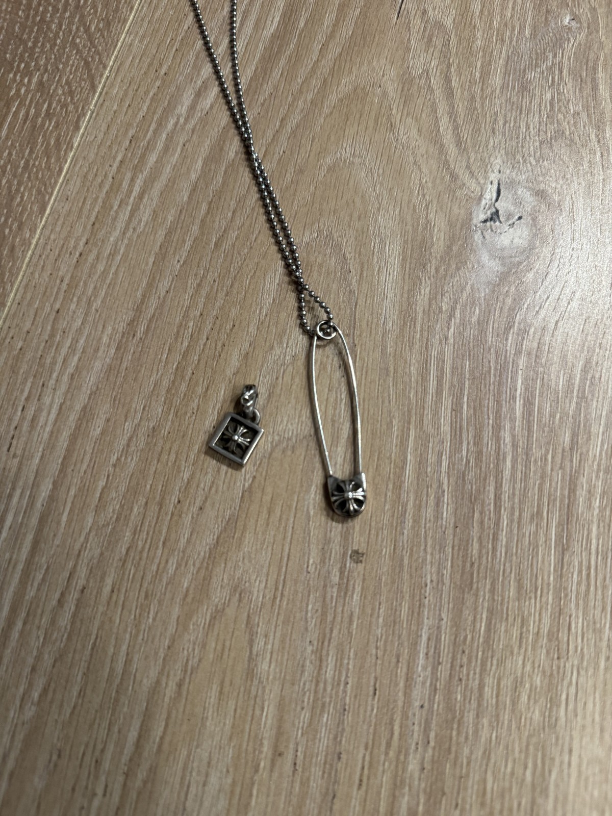 Chrome Hearts Large Safety Pin Pendant and original chain