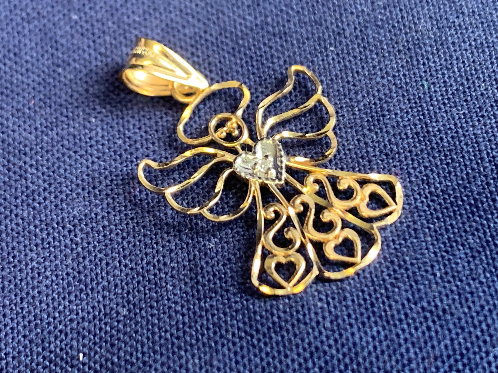 14K Yellow & White Gold Angel Charm .61g Fine Jewelry Michael Anthony Pendant