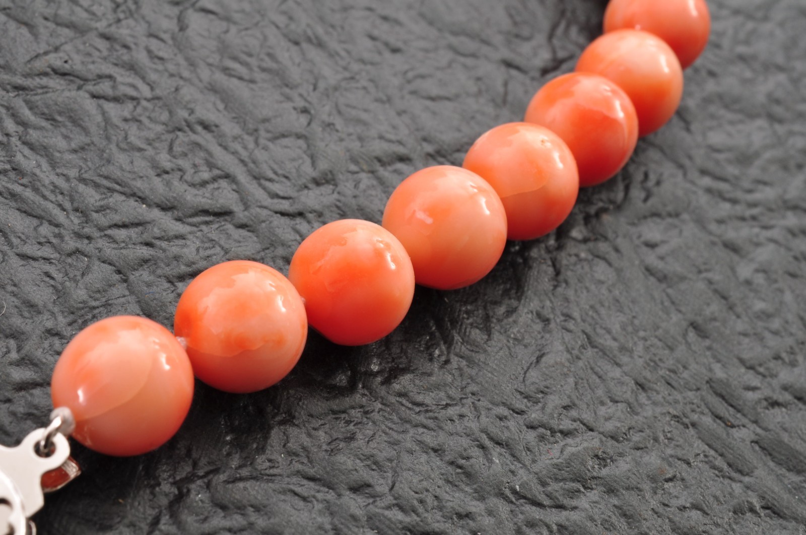 925 silver craps Pink coral necklace (17.3in, 370ct) 925 silver with Certificate