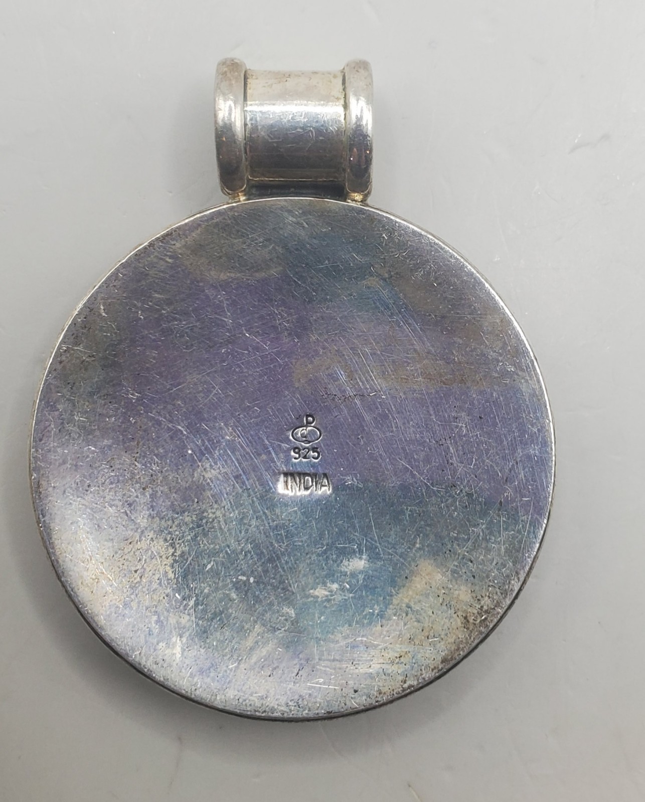 Doug Paulus dP 925 Sterling Silver India Floral/Shield Pendant 19.1 Grams