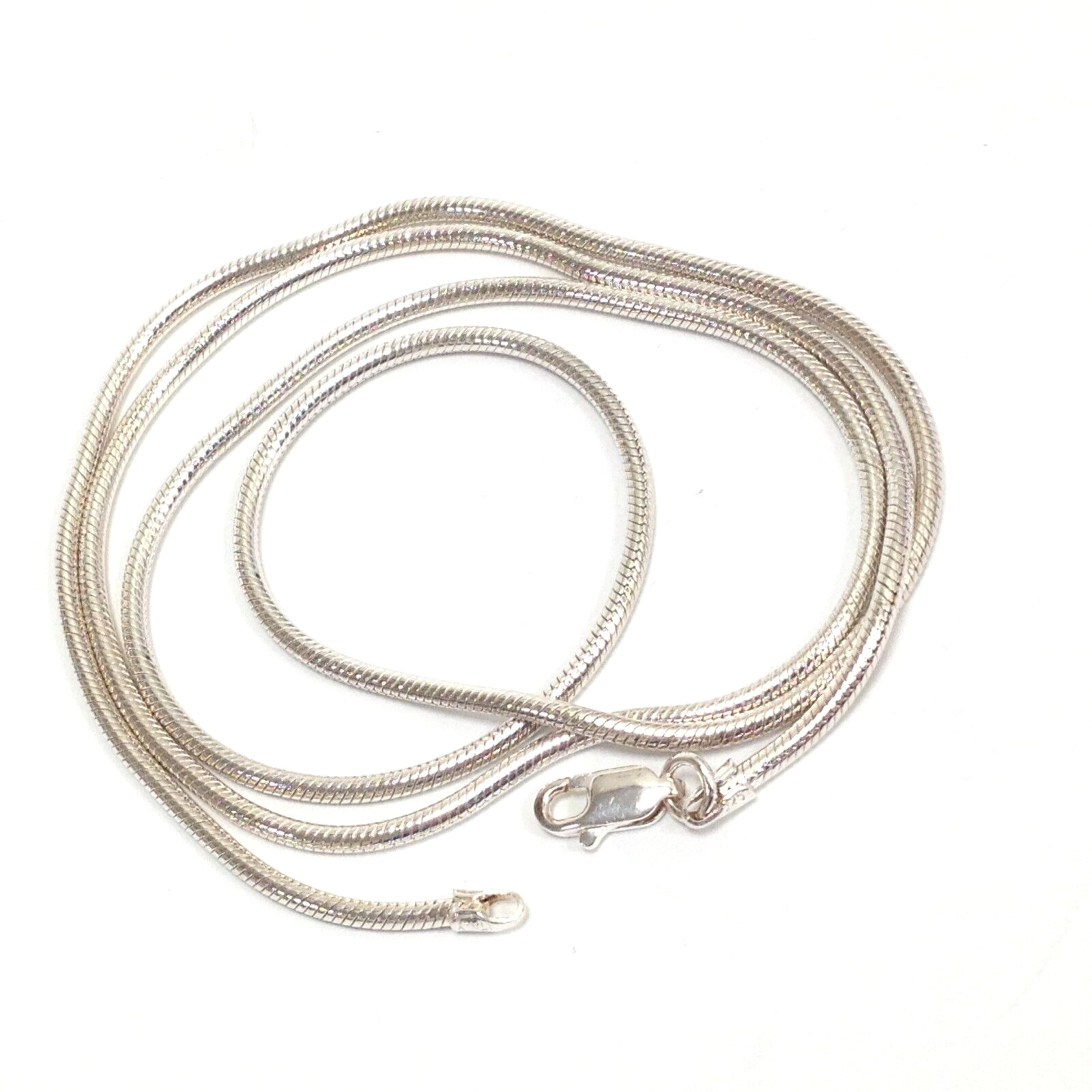 AGI Italy 925 Sterling Silver 1.8mm Thick Snake Necklace 24″ Lobster Clasp 15.6g