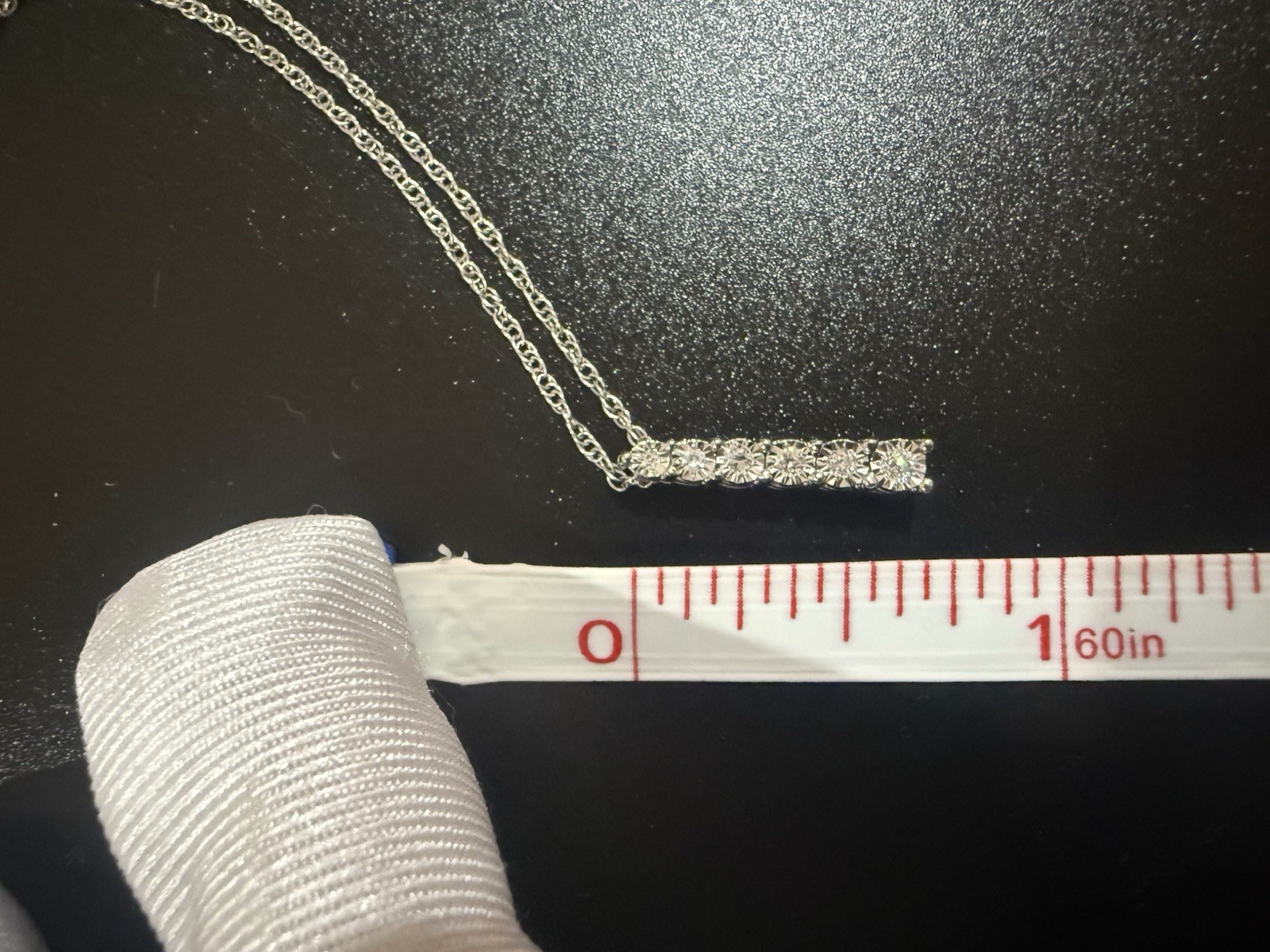 JC Penny Sterling Silver 1/10 ct Diamond Pendant Necklace 18″ NEW Original Box