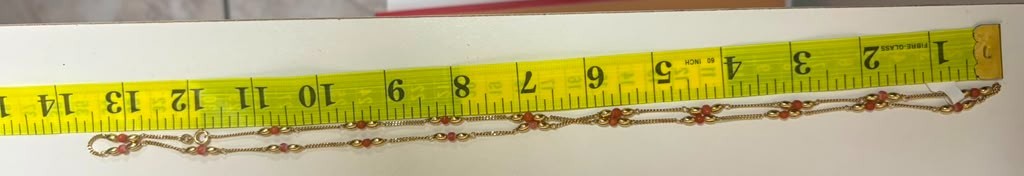 18Kt UnoAerre Flat Cable Link Chain with coral beads