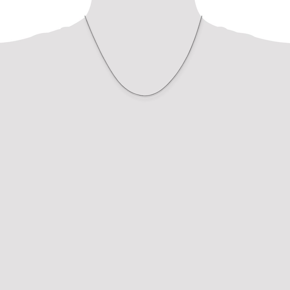 10K White Gold .85mm Spiga Chain Necklace L-18″ Gift for Women 1.36gm