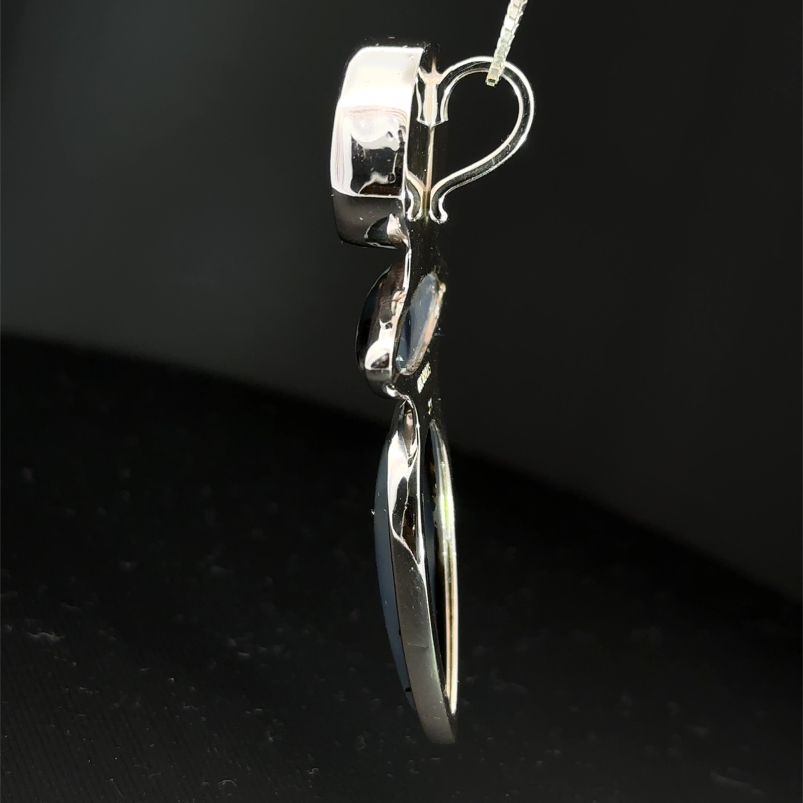 Sterling Silver Agate Druzy And Moss Agate Pendant (1 1/4 x 2 3/8 Inch) STARBORN