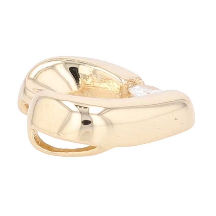 .09ct Diamond Tension Set Heart Pendant Without Chain 14k Yellow Gold 1.35 Grams