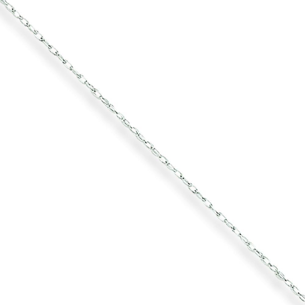 10K White Gold Carded Cable Rope Chain Necklace Jewelry 24″